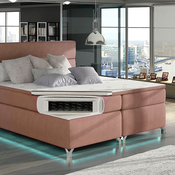 Čalúnená manželská posteľ s úložným priestorom Avellino 180 - sivá (Soft 29)