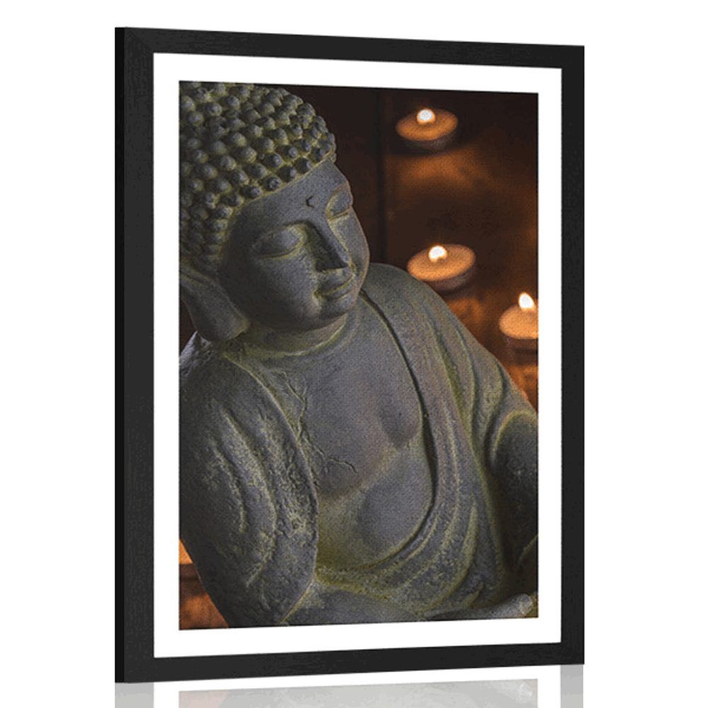 Plagát s paspartou Budha plný harmónie - 40x60 black