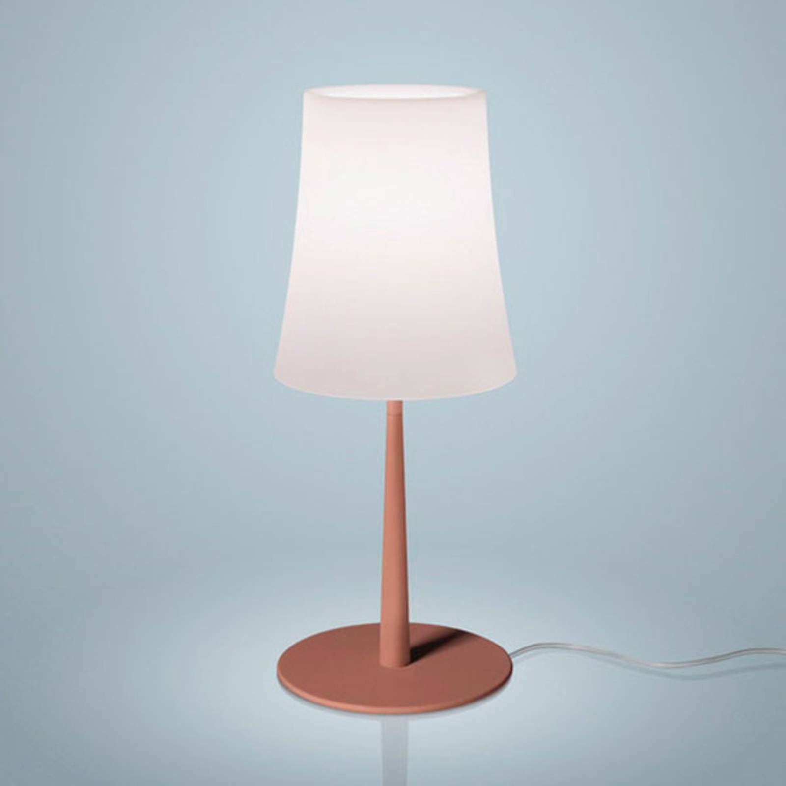 Foscarini Birdie Easy stolová lampa tehlovočervená, Obývacia izba / jedáleň, polykarbonát, lakovaná oceľ, E27, 57W, K: 43cm