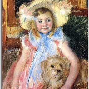 Mary Cassatt Reprodukcie - Sara in a large Flowered Hat zs10311