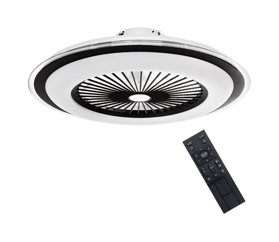LED Stmievateľné stropné svietidlo s ventilátorom ZONDA LED/48W/230V čierna + DO