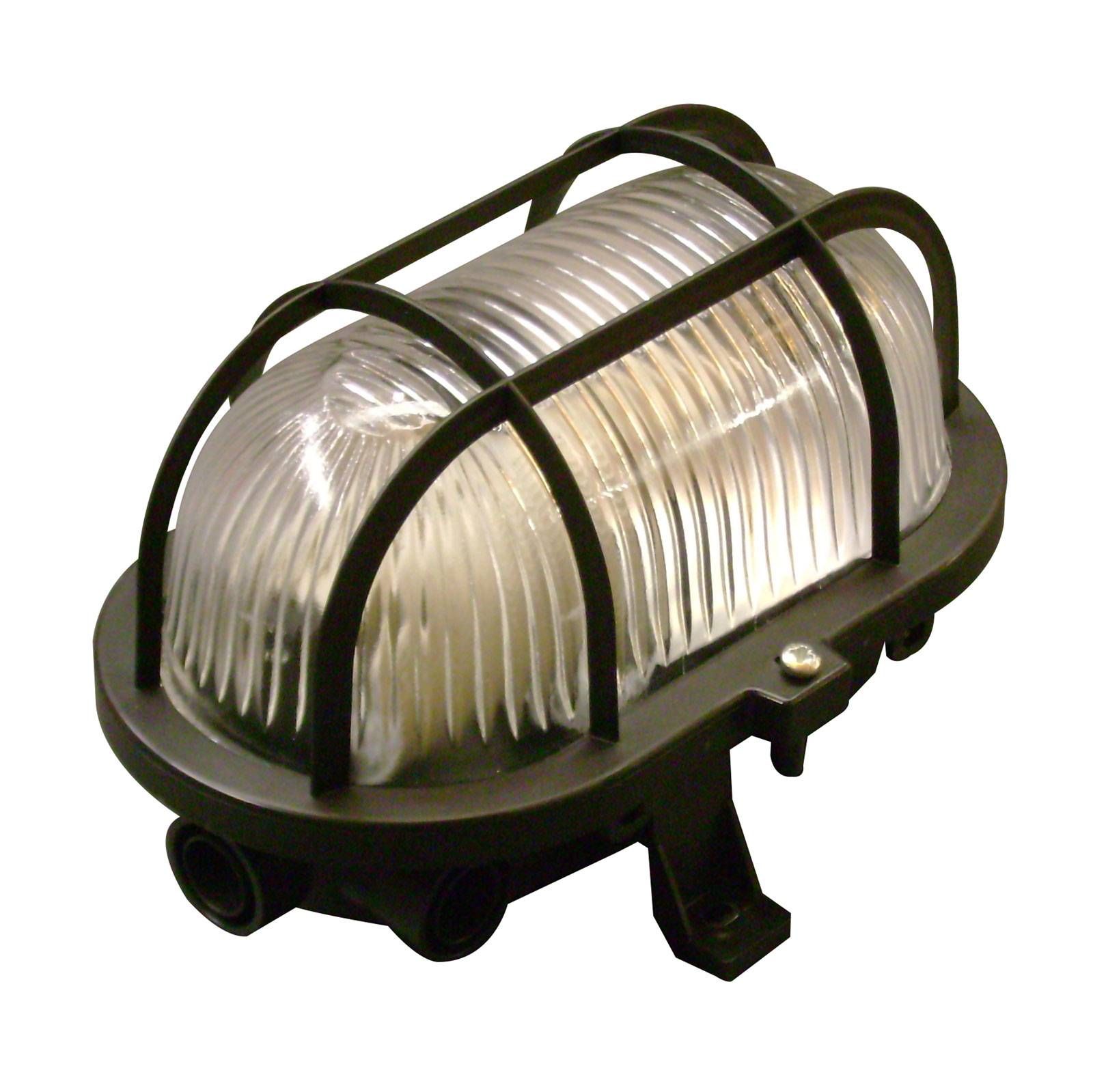 Müller-Licht Nástenné svietidlo Basic Oval, čierna, plast, sklo, E27, 60W, L: 18 cm, K: 12.6cm