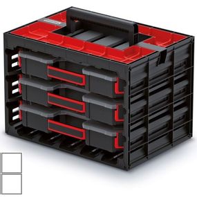Úložný box s 3 organizérmi IMPOSE II 41,5x29x29 cm čierno-červený