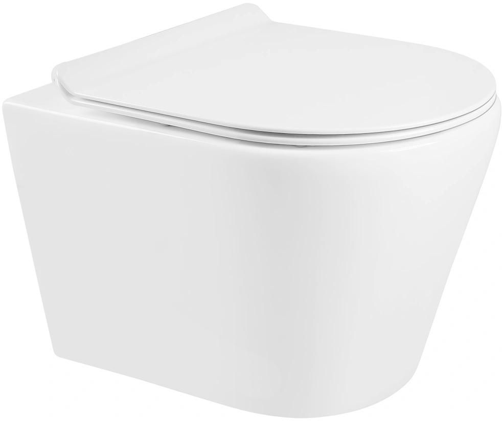 MEXEN/S - Rico Závesná WC misa Rimless vrátane sedátka s slow-slim, Duroplast, biela 30720100