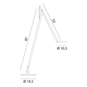 Rotaliana String F1 DTW stojaca lampa striebro, Ag, Obývacia izba / jedáleň, hliník, polykarbonát, textil, 9W, K: 87cm