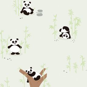 38142-1 A.S. Création detská vliesová tapeta na stenu Little Love 2026 pandy, veľkosť 10,05 m x 53 cm