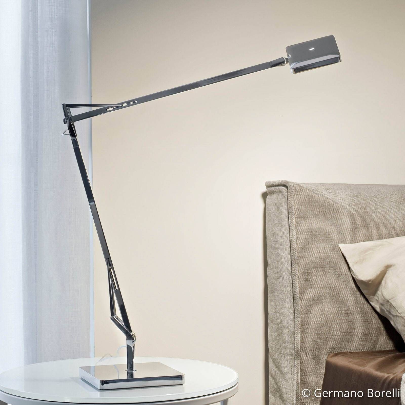 FLOS Kelvin Edge LED lampa na písací stôl antracit, Pracovňa / Kancelária, hliník, 8W, K: 88cm