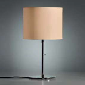 TECNOLUMEN Walter Schnepel, stolná lampa prírodná, Obývacia izba / jedáleň, poniklovaný kov, ľan, plast, E27, 75W, L: 30 cm, K: 54cm