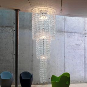 Vistosi Závesná lampa Giogali, výška 350 cm, Chodba, sklo, kov, E27, 100W, K: 350cm