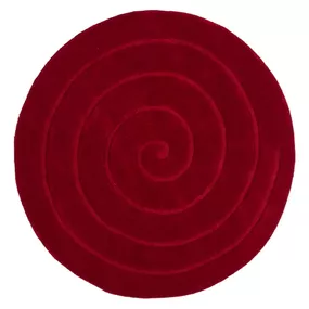 Rubínovočervený vlnený koberec Think Rugs Spiral, ⌀ 140 cm