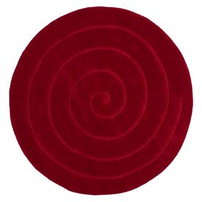 Rubínovočervený vlnený koberec Think Rugs Spiral, ⌀ 180 cm