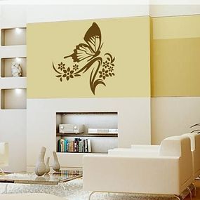 Nálepka na stenu - Rastlina s motýlikom _ch46