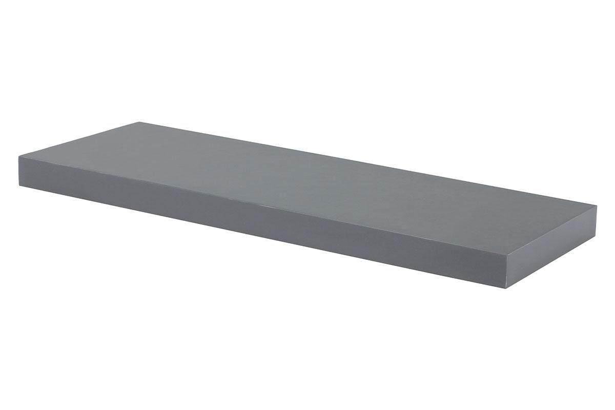 Autronic -  Polička nástenná 60 cm, MDF, farba sivý vysoký lesk, baleno v ochranej fólii - P-001 GREY