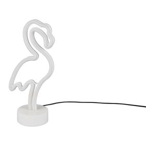 Biela LED stolová lampa (výška 29 cm) Flamingo - Trio