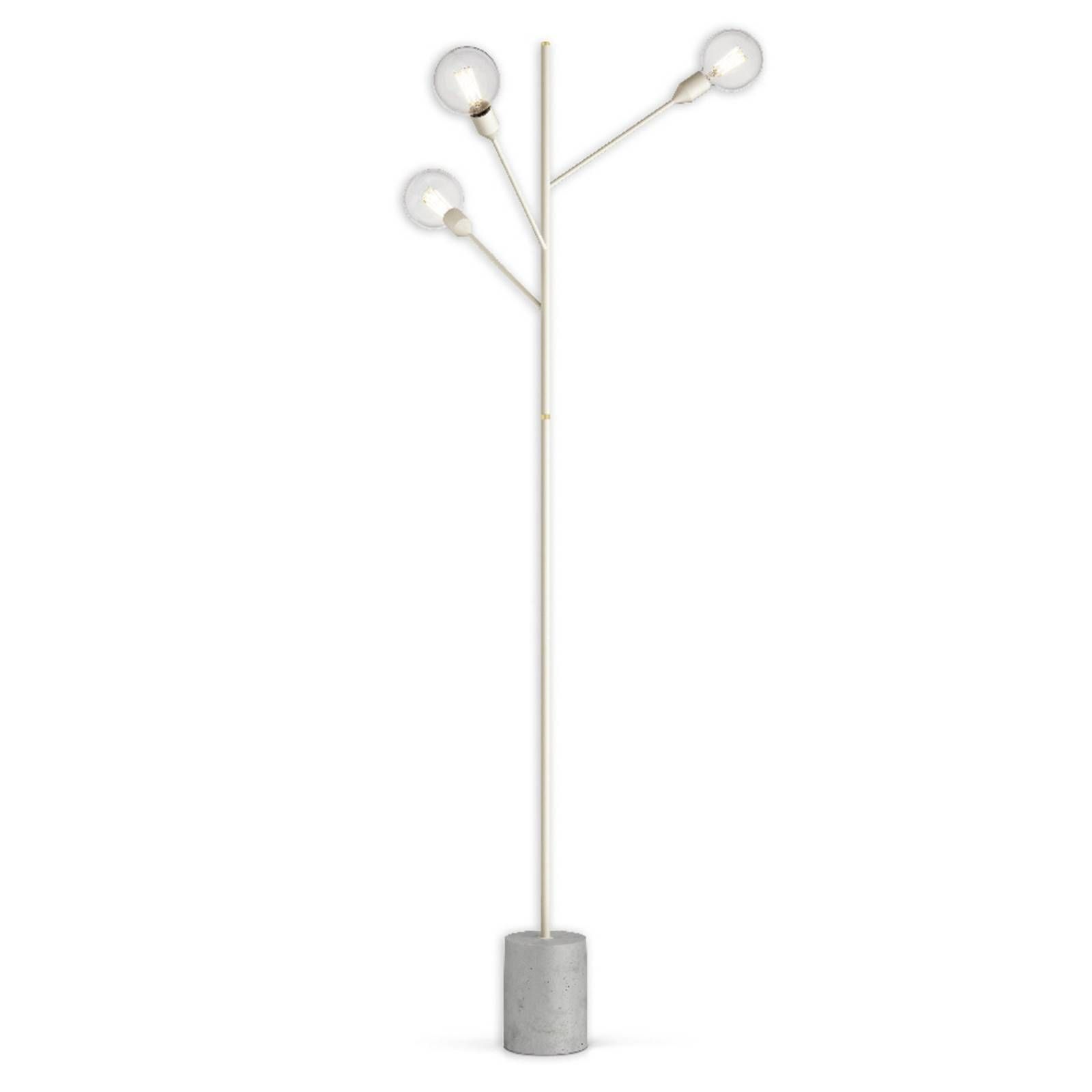 Modo Luce Baobab stojacia lampa, 3-plameňová biela, Obývacia izba / jedáleň, kov, betón, E27, 42W, K: 195cm