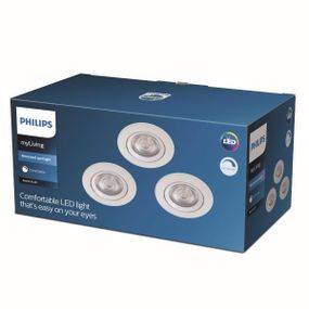 Philips Sparkle LED SL261 Zápustné svietidlo kruhové 5W/350lm 85mm 2700K biela 3-set