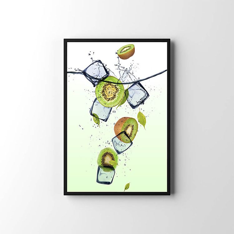 Poster Kiwi wirh ice cubes zv26024