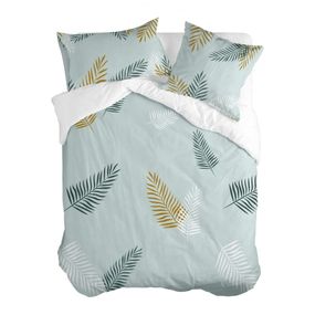 Bavlnená obliečka na perinu na dvojlôžko v mentolovej farbe 200x200 cm Foliage – Blanc