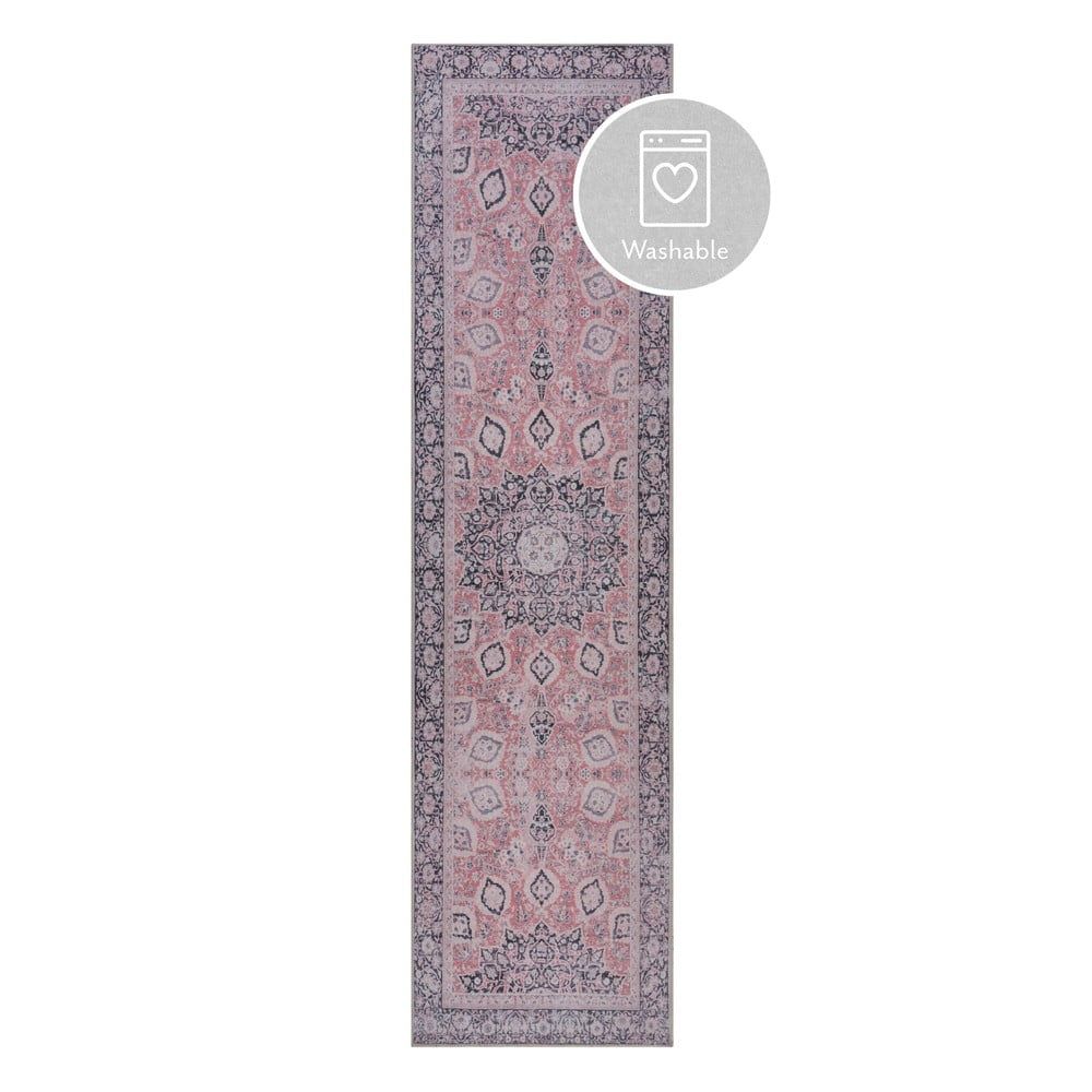 Ružový prateľný koberec behúň 60x230 cm FOLD Somerton – Flair Rugs