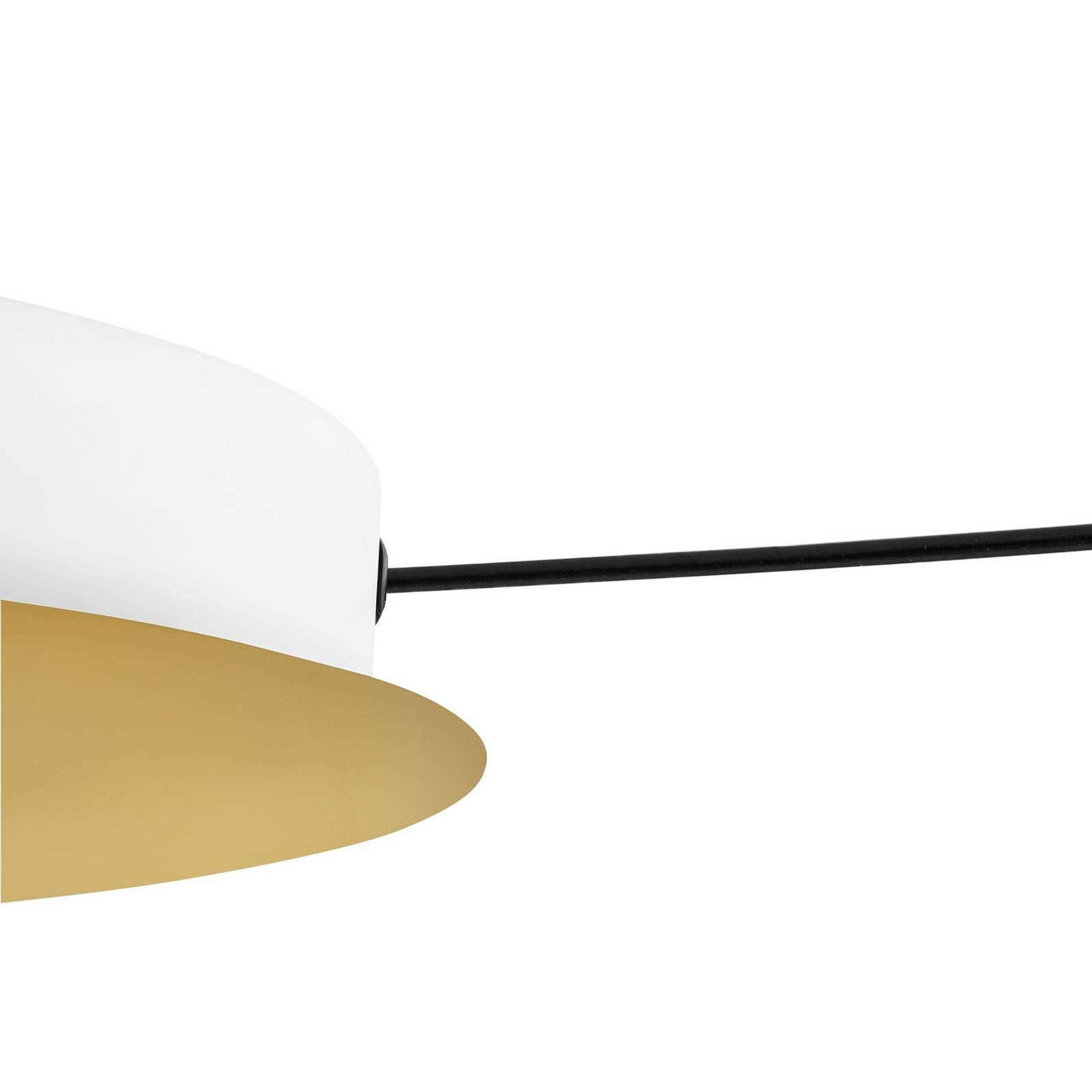 LEDS-C4 Veneto LED závesné svietidlo, 3-pl., zlatá, Obývacia izba / jedáleň, akryl, hliník, oceľ, 15W
