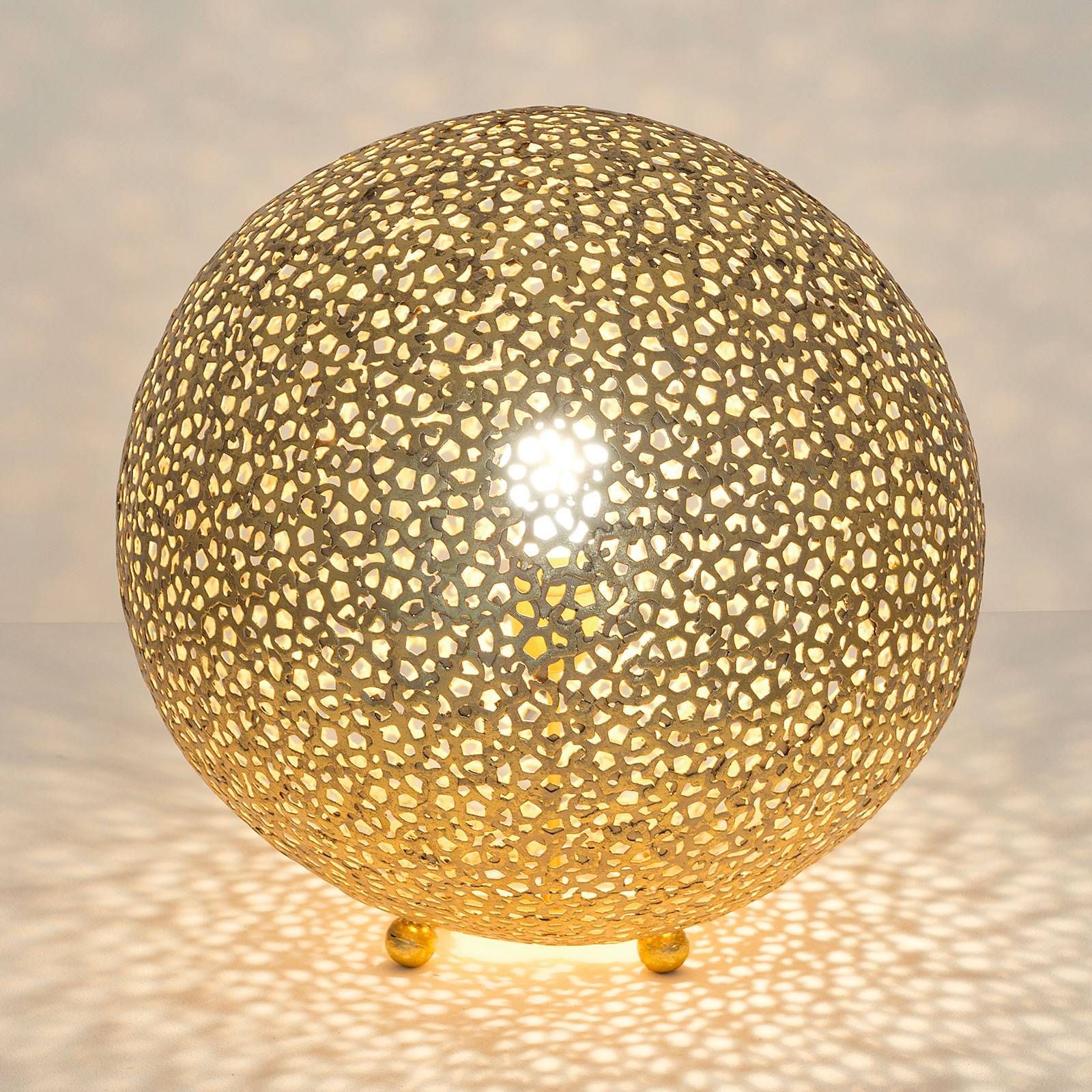 Holländer Stolná lampa Lily Grande, Ø 43 cm, zlatá, Obývacia izba / jedáleň, železo, E27, 60W, K: 44cm