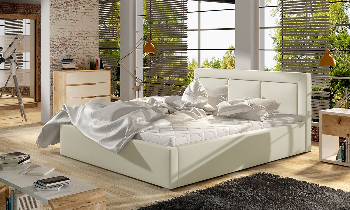 Čalúnená manželská posteľ s roštom Branco UP 160 - béžová