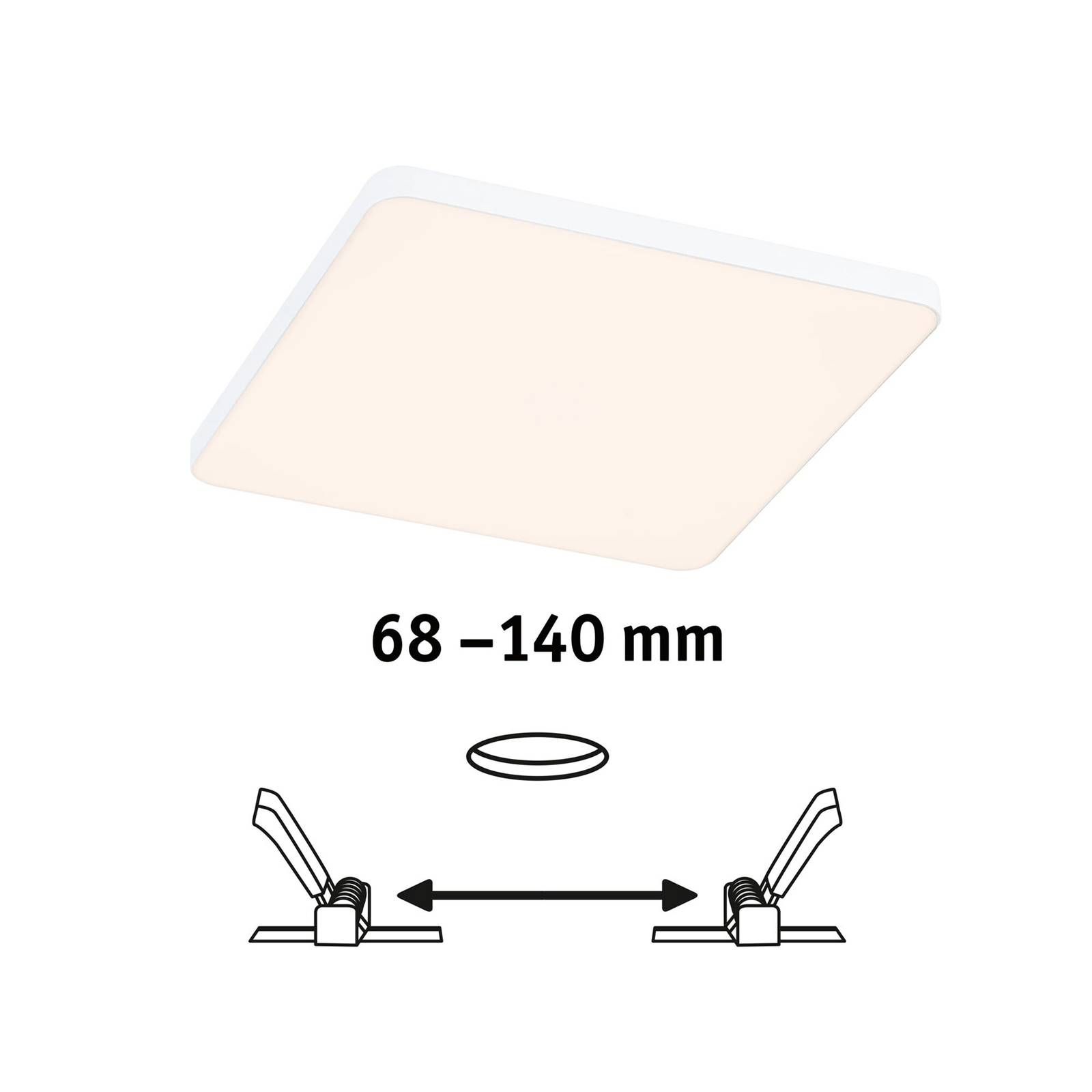 Paulmann Veluna Edge LED zapustené 3 000K 16x16 cm, Obývacia izba / jedáleň, plast, 12W, P: 16 cm, L: 16 cm, K: 0.9cm