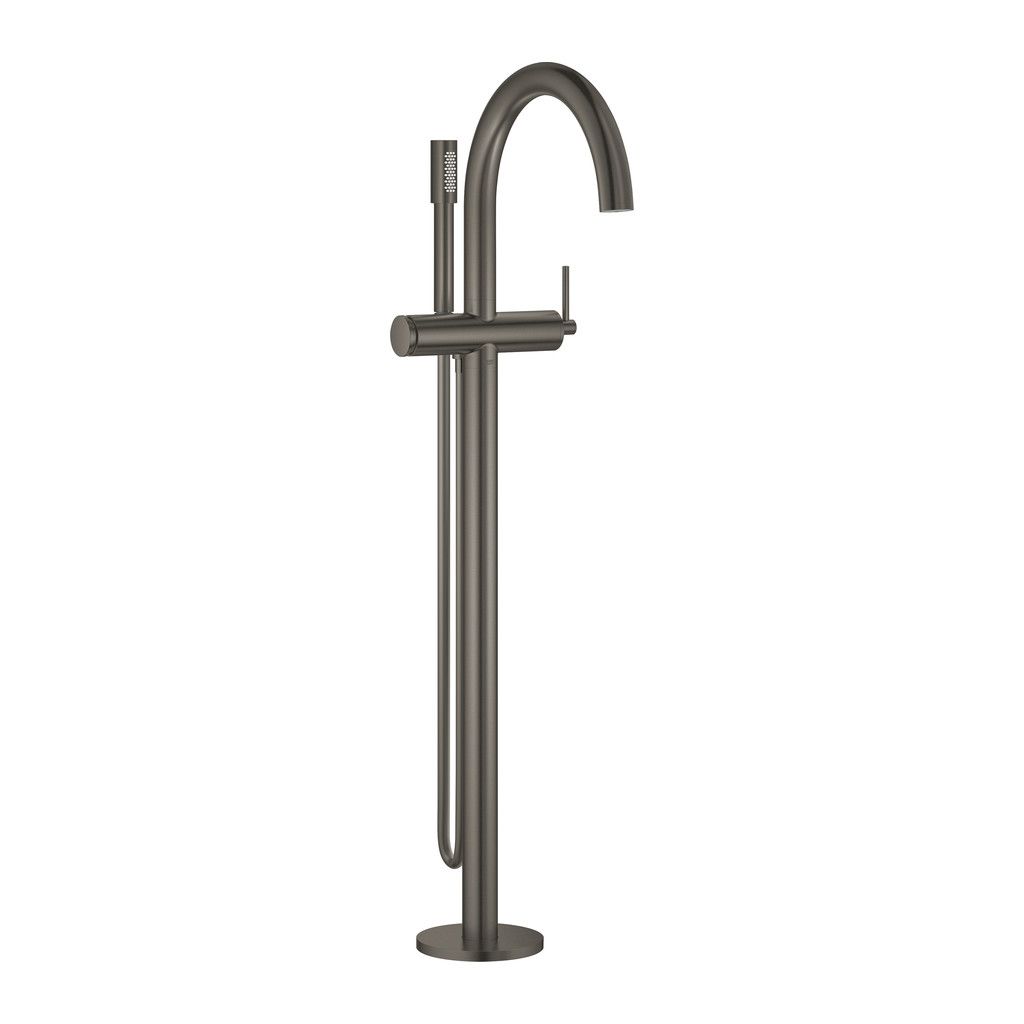 Grohe Atrio - Páková vaňová batéria s montážou do podlahy, kartáčovaný Hard Graphite 32653AL3