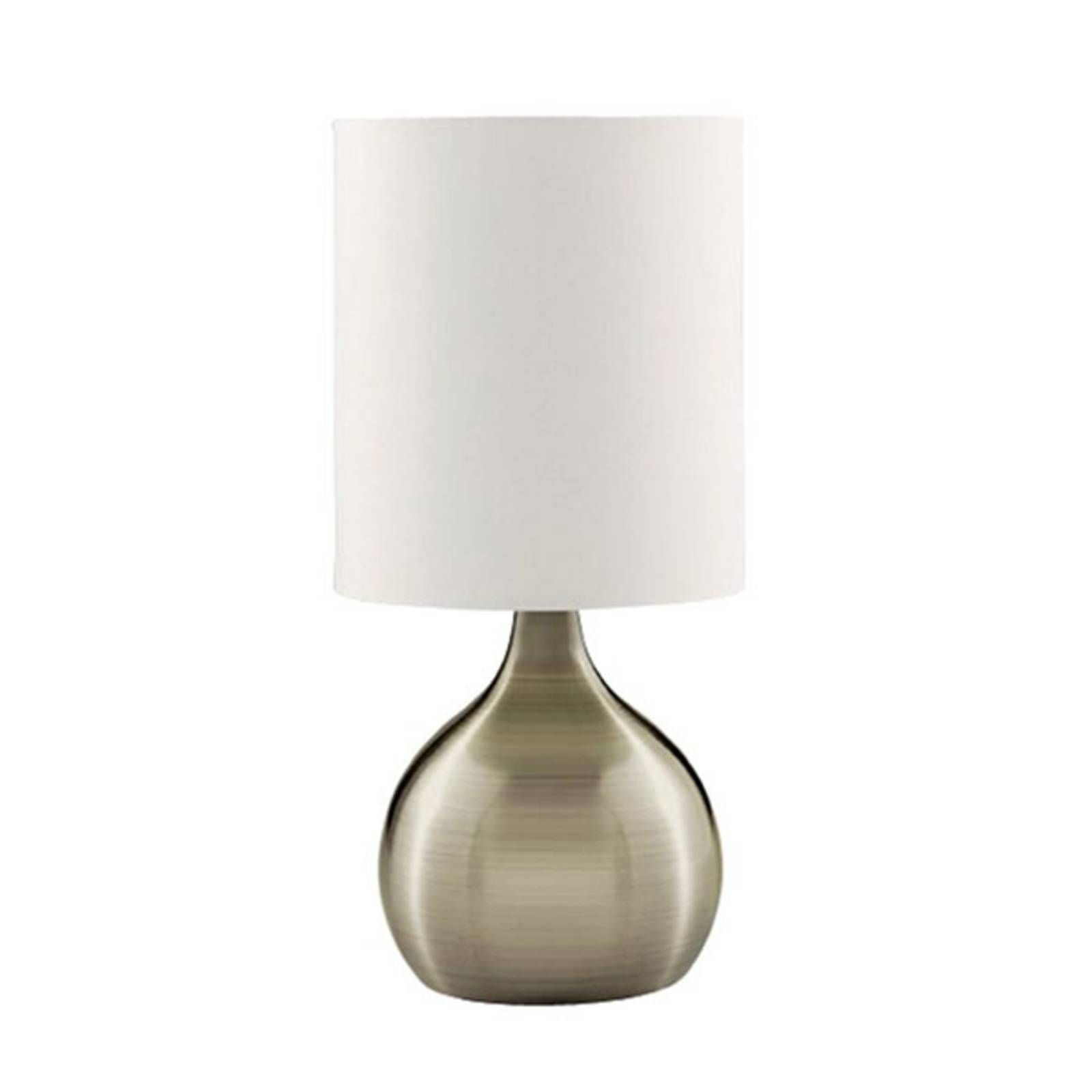 Searchlight Stolná lampa Touch 3923, mosadz antická, Obývacia izba / jedáleň, oceľ, textil, E14, 40W, K: 29cm