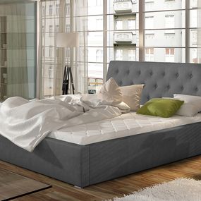 Čalúnená manželská posteľ s roštom Monzo 180 - tmavosivá