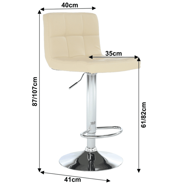 Kondela Barová stolička, béžová ekokoža/chróm, KANDY NEW 93986