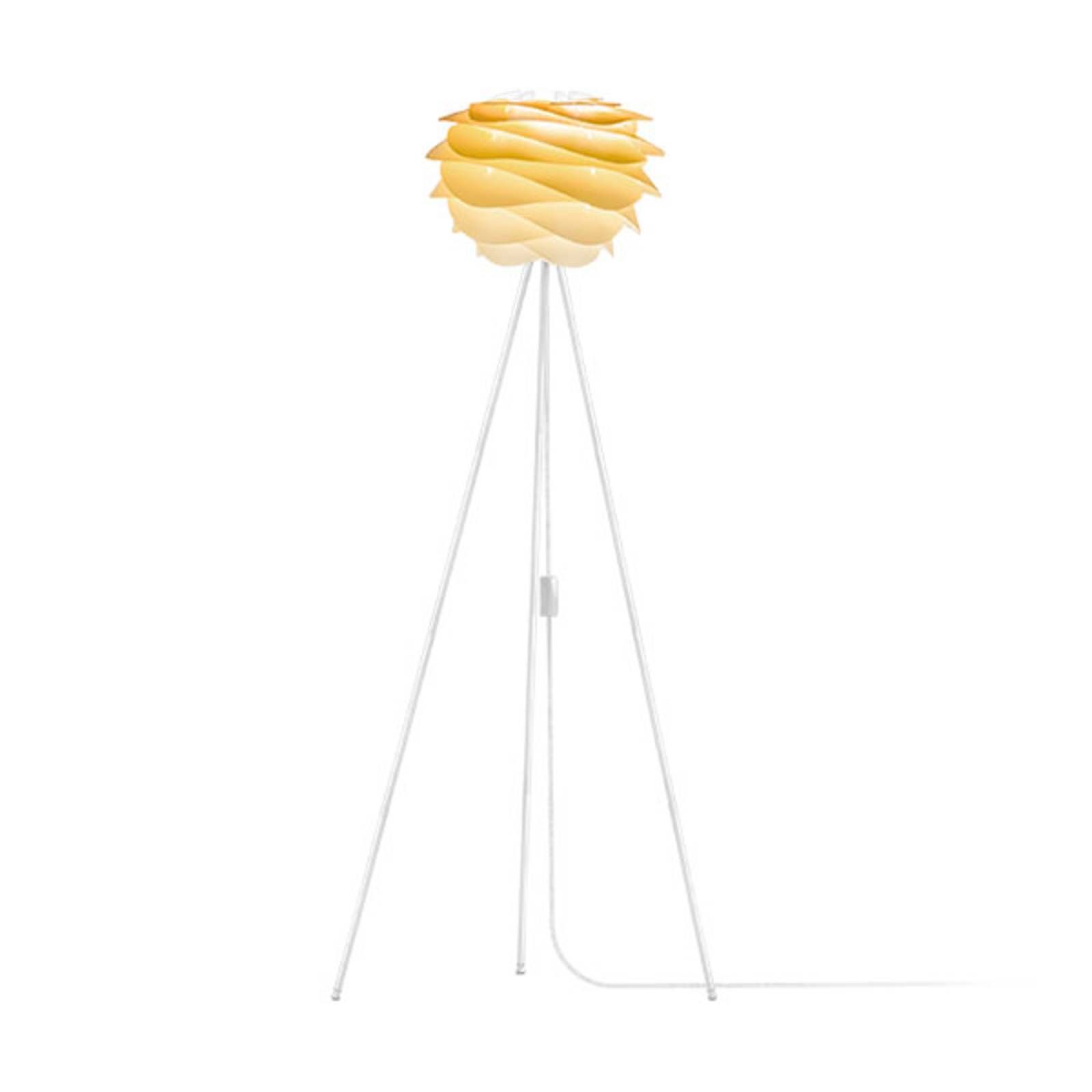 UMAGE Carmina Mini stojaca lampa žltá/Tripod biely, Obývacia izba / jedáleň, plast, hliník, E27, 15W, K: 131cm