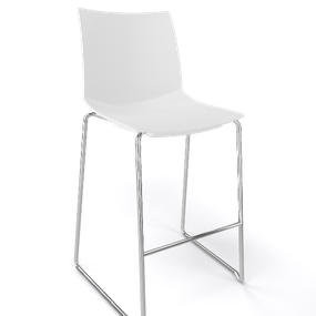 GABER - Barová stolička KANVAS ST 66 - nízka, biela/chróm