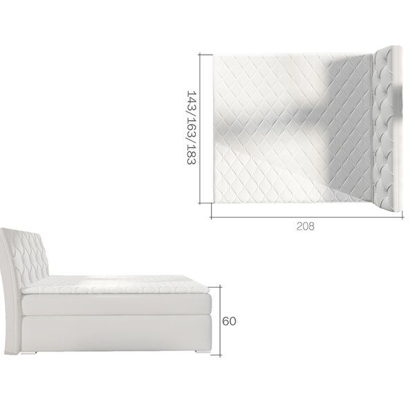 Čalúnená manželská posteľ s úložným priestorom Beneto 140 - biela