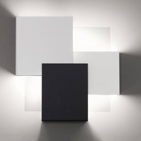 Lam Nástenné LED svetlo Gustav 8060/A02 čierna/biela, Obývacia izba / jedáleň, železo, sklo, 32W, L: 45 cm, K: 45cm