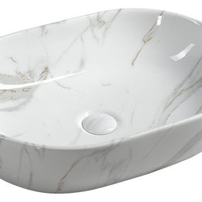 Dalma MM417 keramické umývadlo 59x42x14 cm, carrara