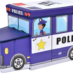 Skladací taburet / kôš na hračky Polícia