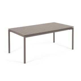 Hnedý hliníkový záhradný stôl Kave Home Zaltana, 180 x 100 cm