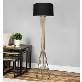 Dizajnová stojanová lampa Fellini 155 cm čierna / zlatá