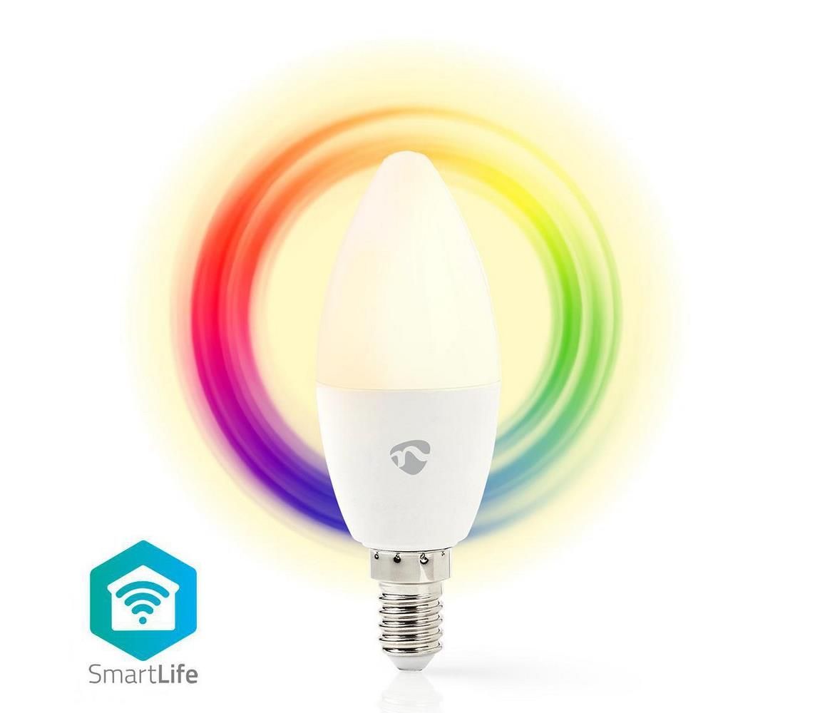 Nedis WIFILC11WTE14 - LED RGB Stmievateľná žiarovka Smartlife E14/4,5W/230V Wi-Fi