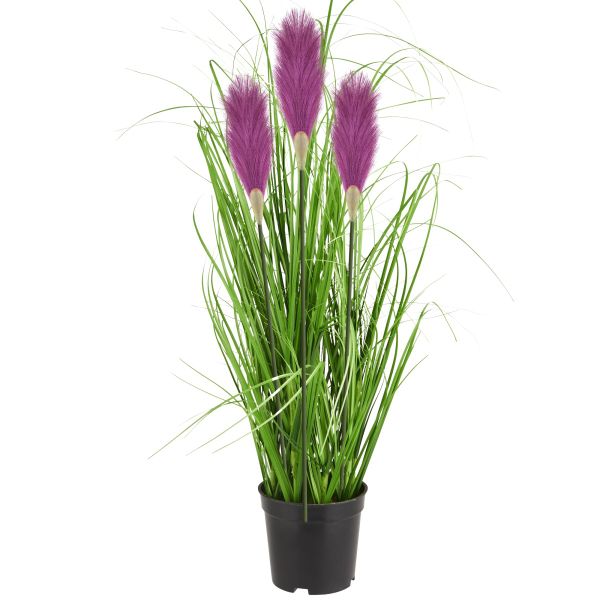 Umělá tráva Pamp v květináči 70 cm fialová