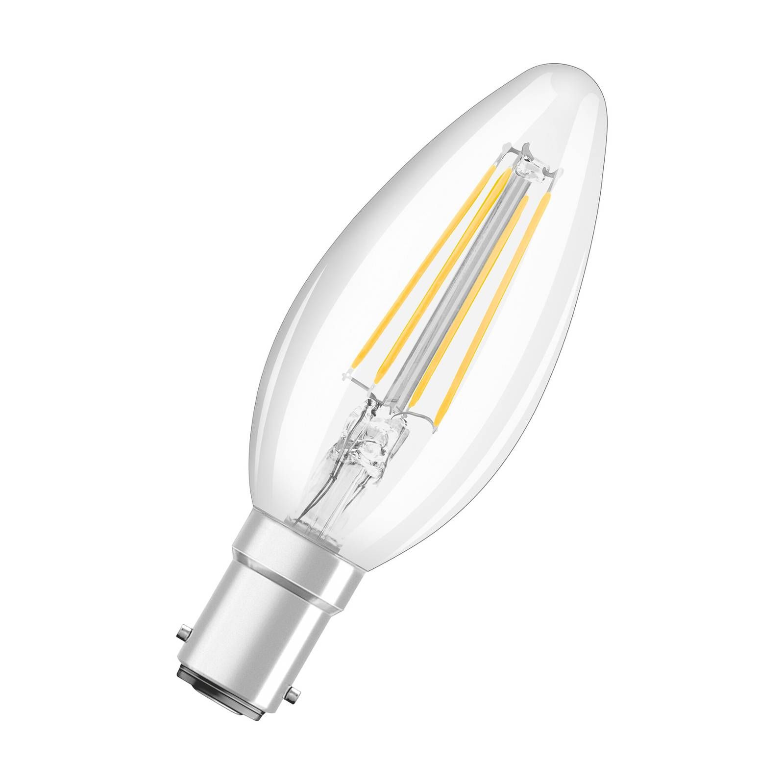 OSRAM Classic LED sviečka B15d 4W 2 700K filament, sklo, B15d, 4W, Energialuokka: E, P: 9.8 cm