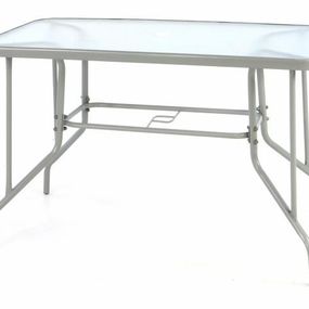 Garthen BISTRO 39230 Záhradný obdĺžnikový stôl so sklenenou doskou - sivá
