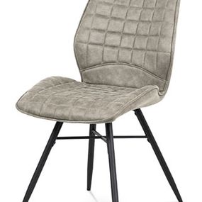 Autronic Jedálenská stolička, lanýžová látka vintage, kov čierny mat HC-444 LAN3