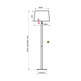 Aluminor Quatro Up stojaca lampa svetlý dub/chróm, Obývacia izba / jedáleň, oceľ, pochrómovaný kov, drevo, chinc, E27, 12W, K: 165cm