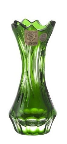 Krištáľová váza Dandelion, farba zelená, výška 115 mm