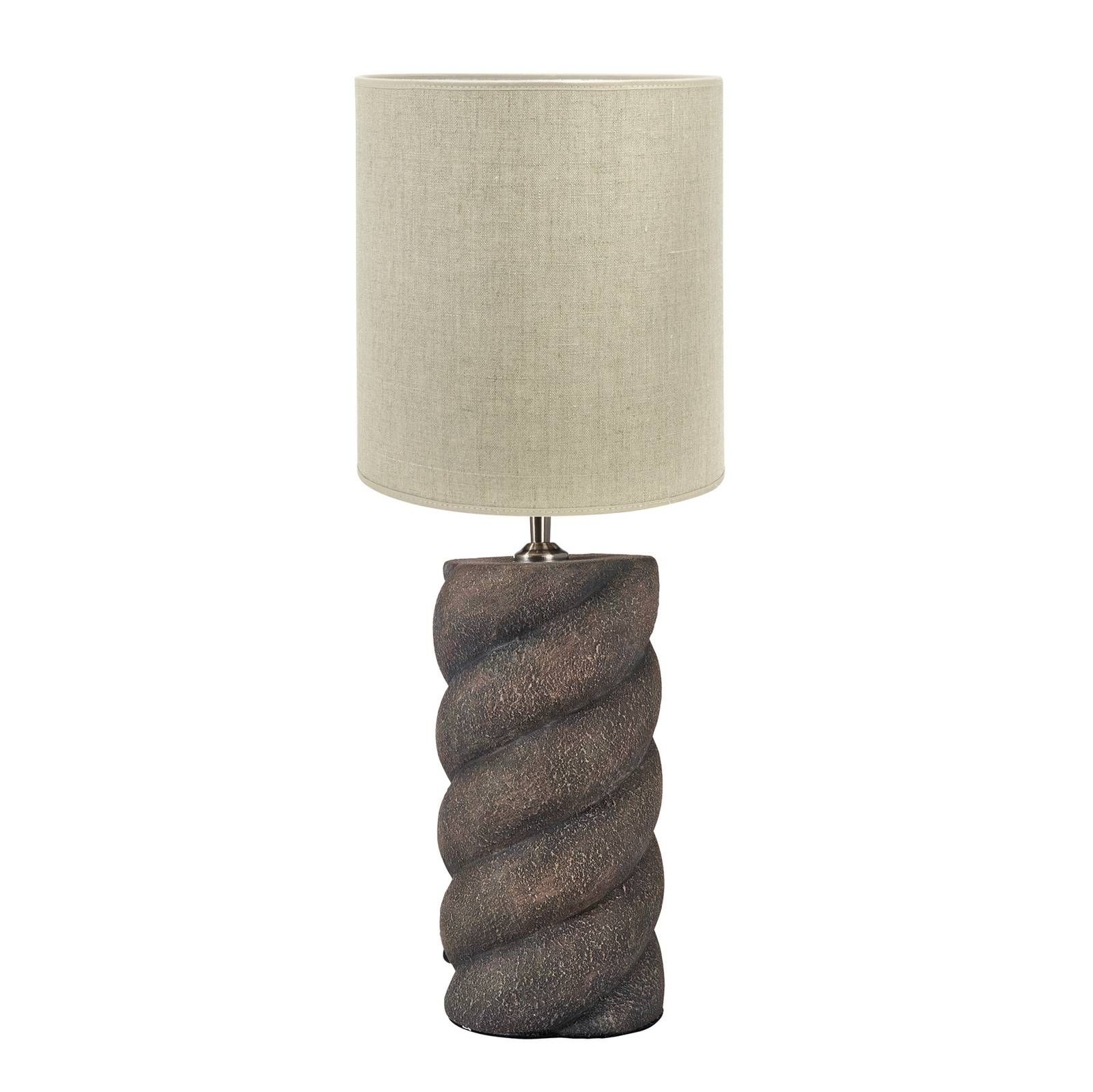 PR Home Spin lampa Ø 30 cm hnedá/ľan prírodná, Obývacia izba / jedáleň, textil, keramika, E27, 40W, K: 73cm