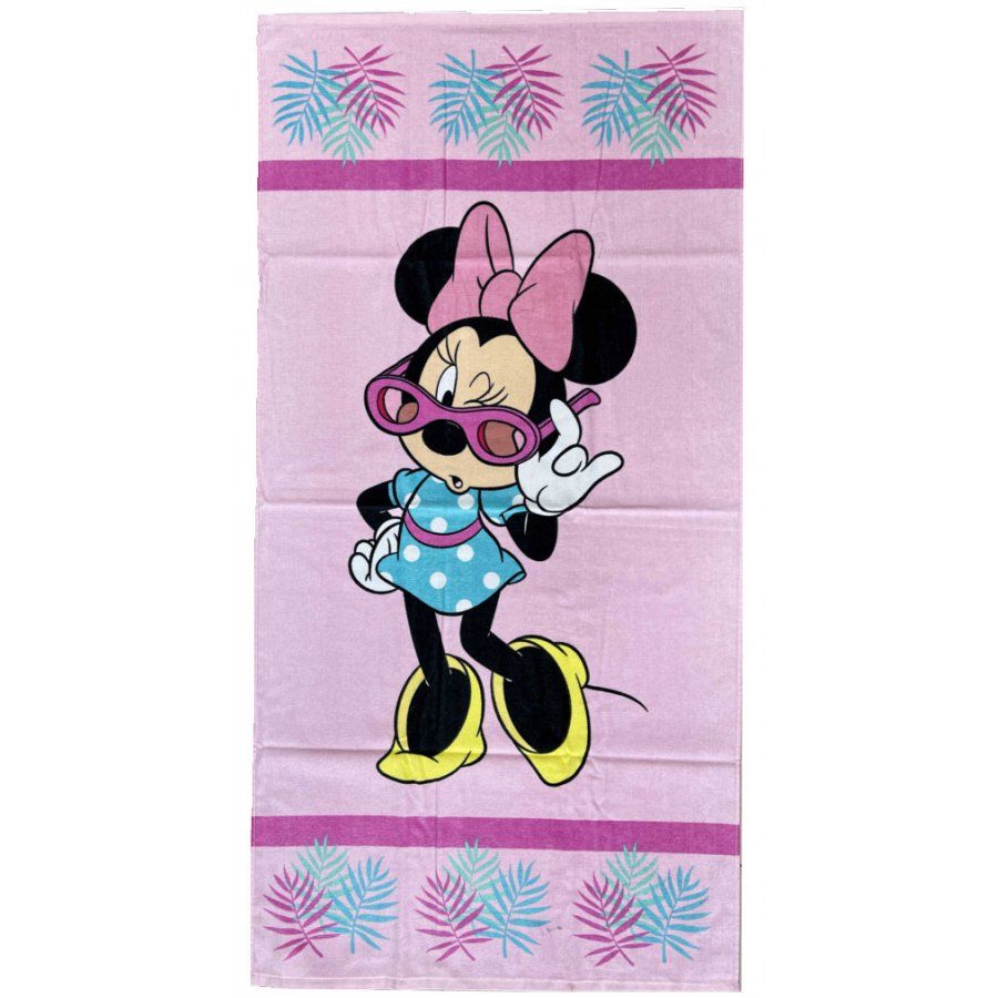 Himatsingka EU · Plážová osuška Disney - Minnie Mouse - 100% bavlna, froté s gramážou 320 g/m² - 70 x 140 cm