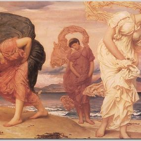 Frederic Leighton - Greek Girls Picking Up Pebbles by the Sea Obraz zs10276