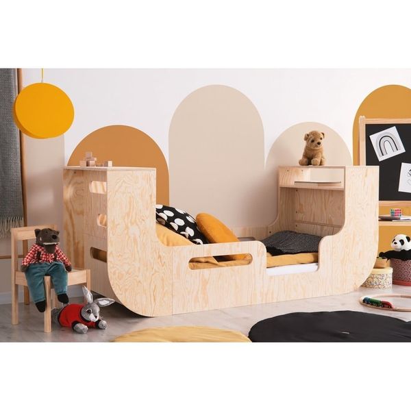 Detská posteľ s úložným priestorom v prírodnej farbe 90x200 cm RIKO – Adeko
